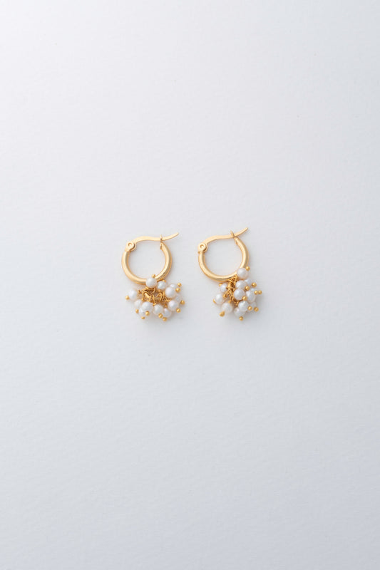 Cluster Pearl Drop Earrings