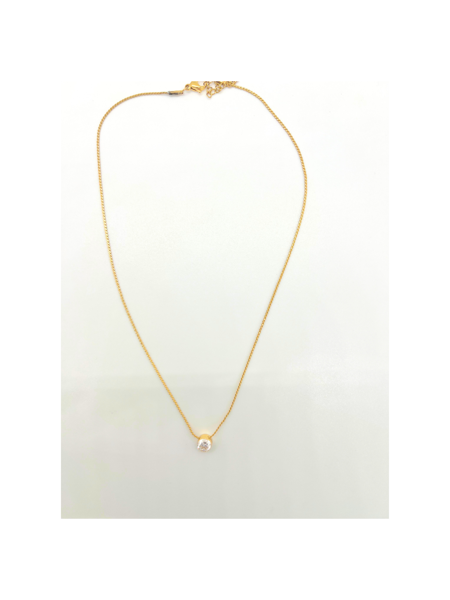 Serpetine Chain Solitaire Necklace