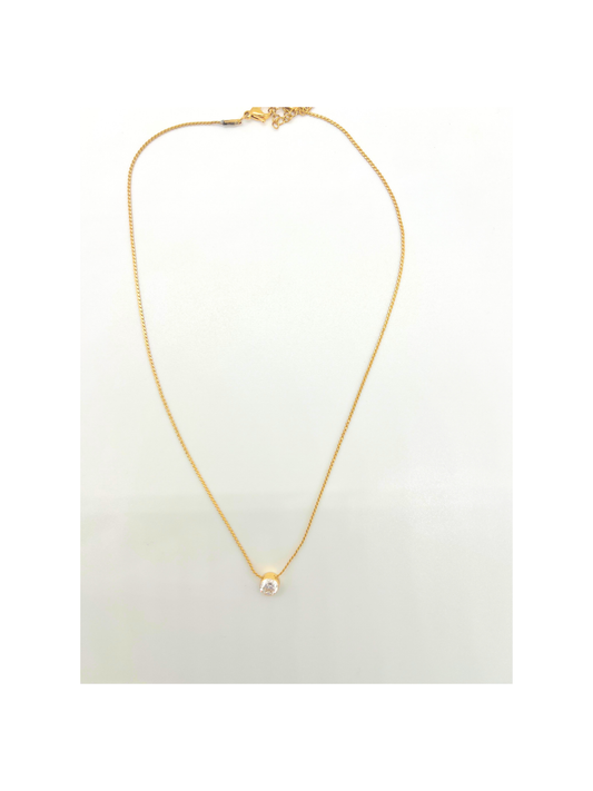 Serpetine Chain Solitaire Necklace