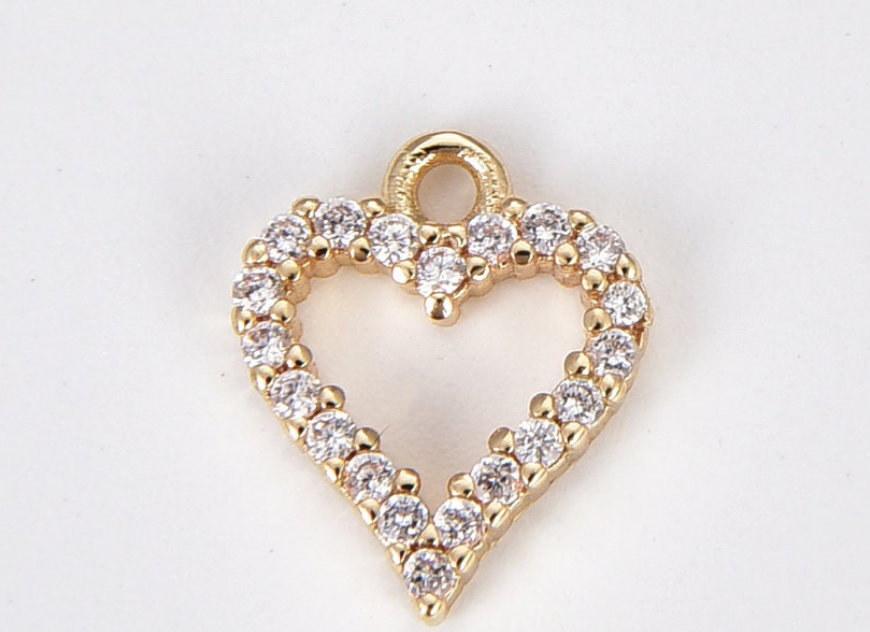 Small Pave Heart Charm image 0
