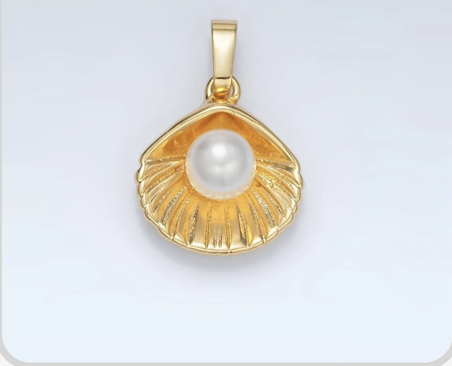 Clam Shell Pearl Charm image 0