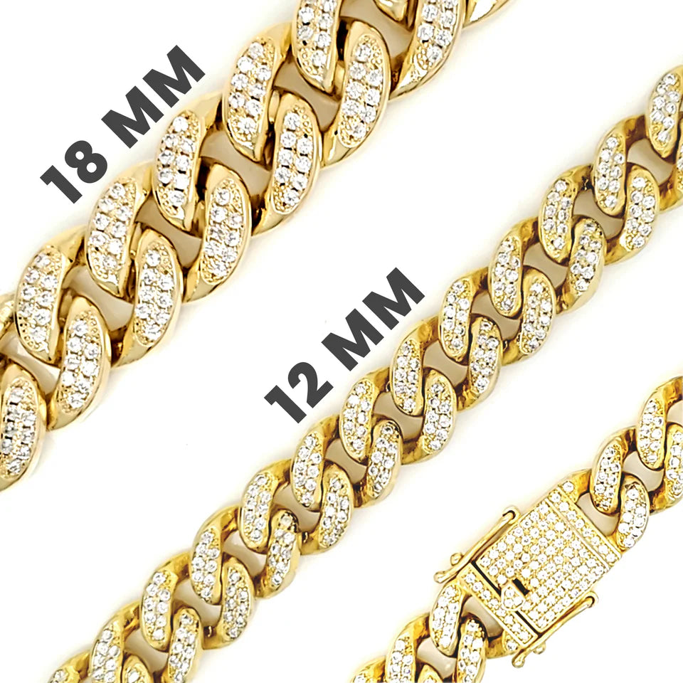 Gold PVD Cubic Zirconia Cuban Bracelet image 1