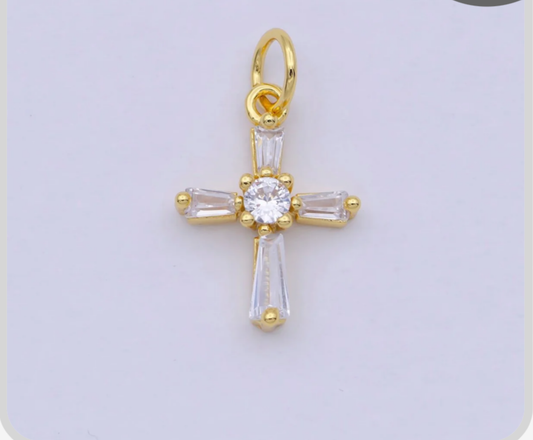 Dainty Cubic Cross Pendant image 0