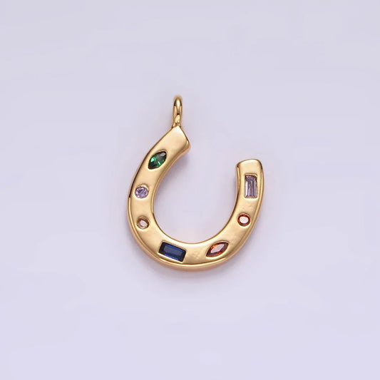 Multicolor Dotted Lucky Horseshoe Charm image 0