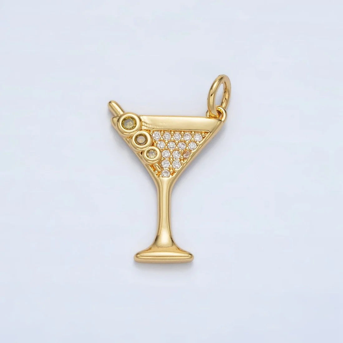 Martini Glass CZ Charm image 0
