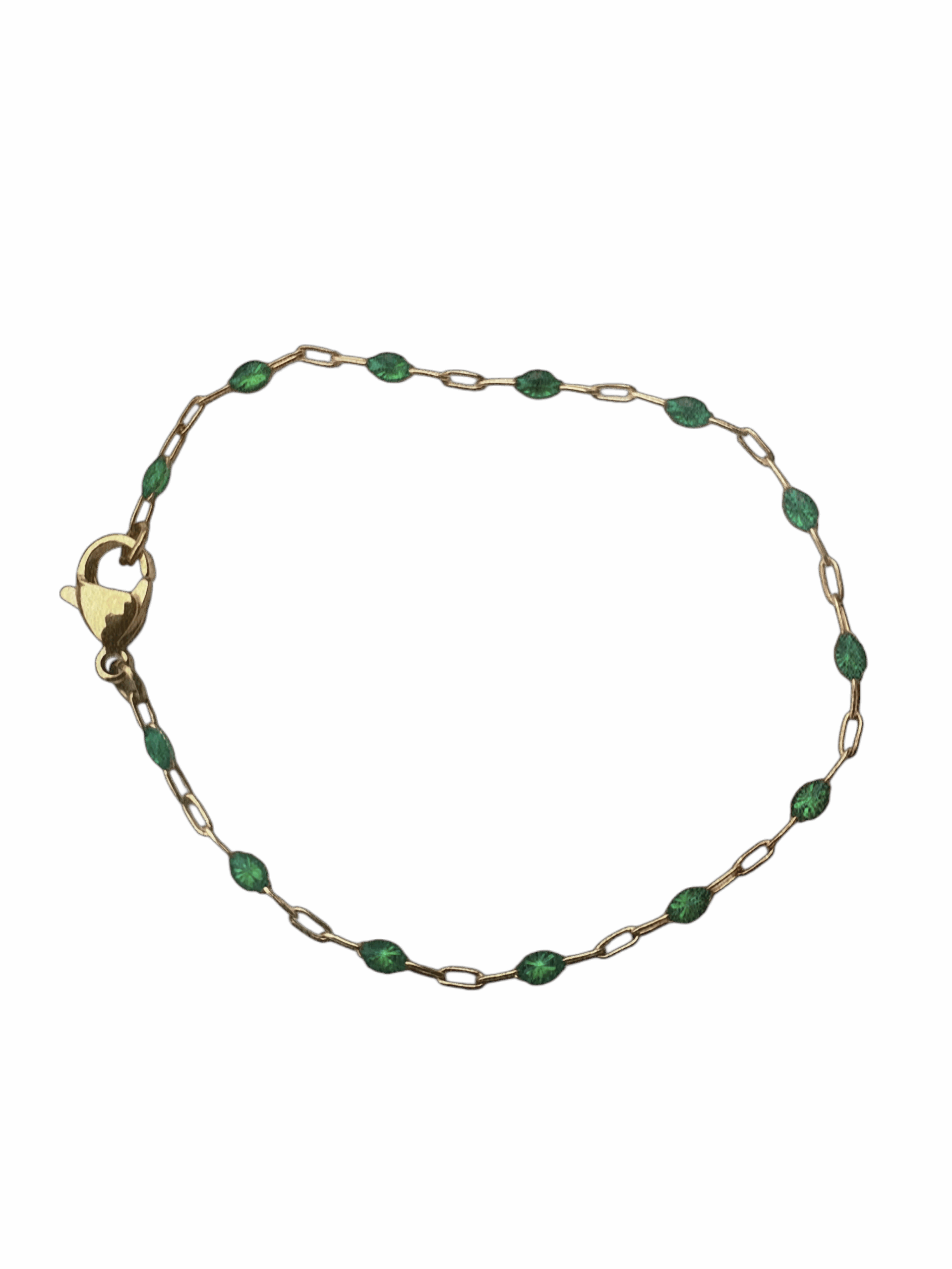 Dainty Beaded Enamel Satellite Chain Bracelet image 0