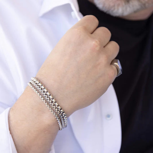 18K Gold PVD Stainless Steel Mens Chain Metal Clasp Bracelet image 0