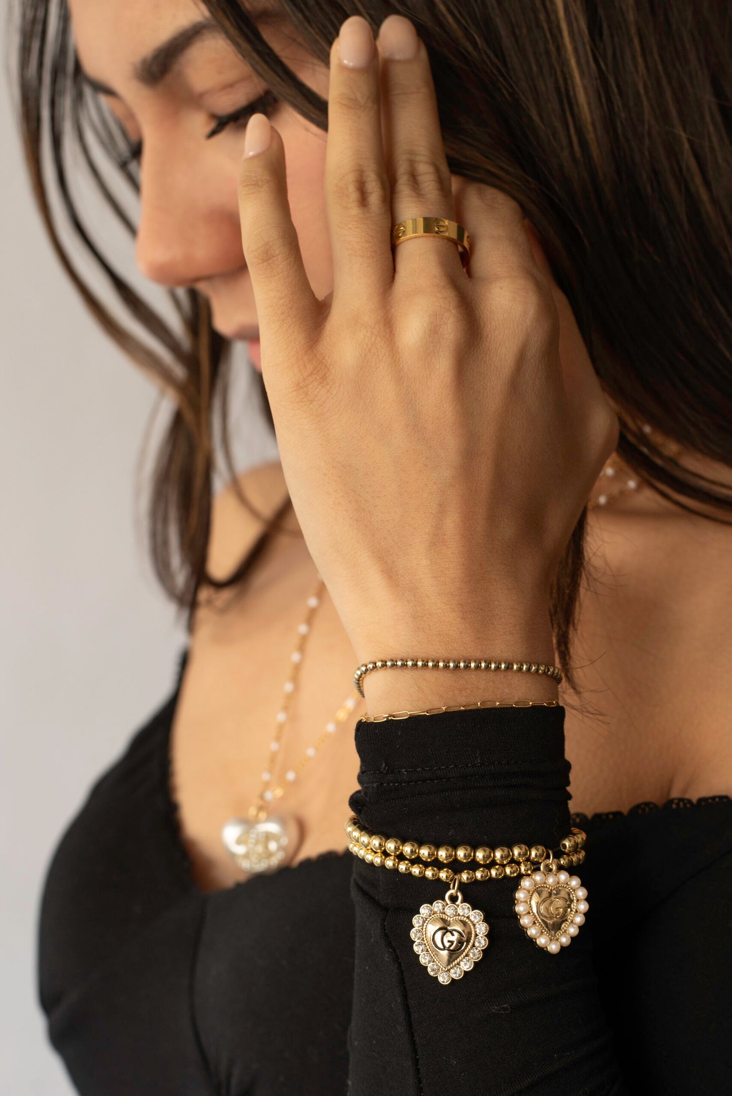 Dior Stretch Gold Bead Bracelet image 0