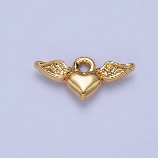 Mini Flying Angel Winged Heart Charm image 0