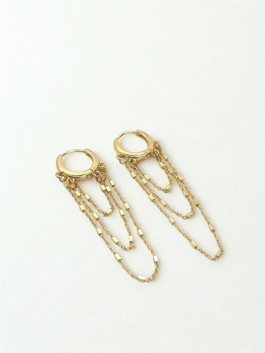 Huggie Chain Drop Earrings image 0