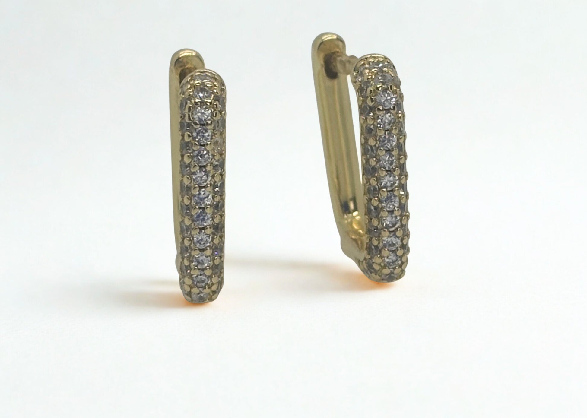 Rectangle Hoop Pavé Earrings image 1