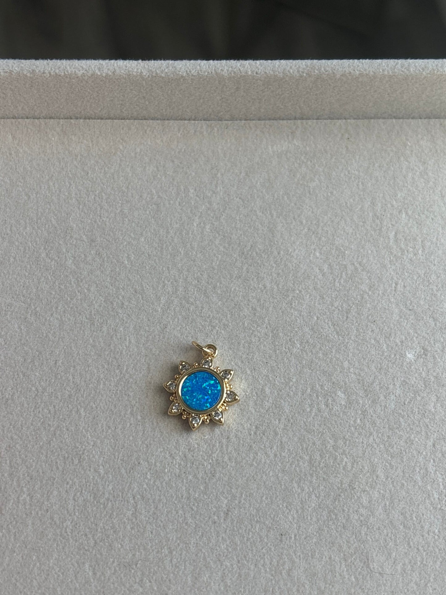 Blue Pave Sun Charm image 0