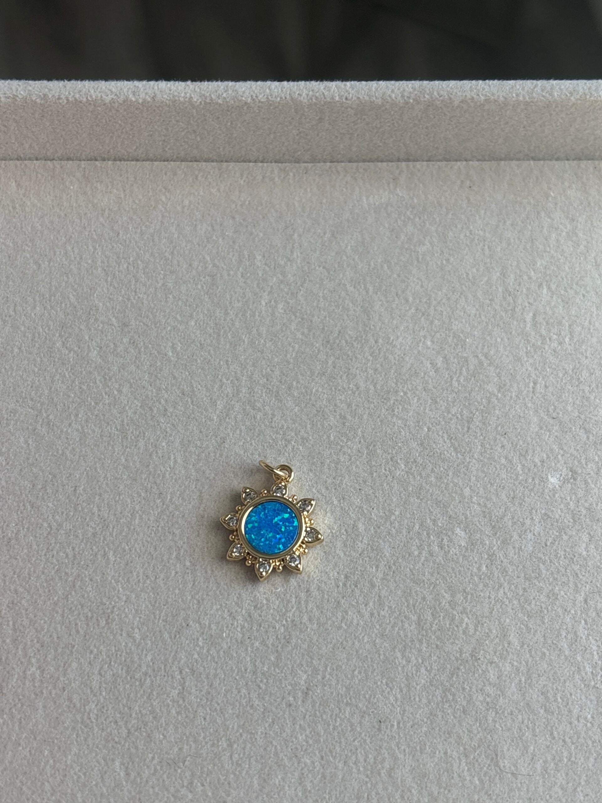 Blue Pave Sun Charm image 0