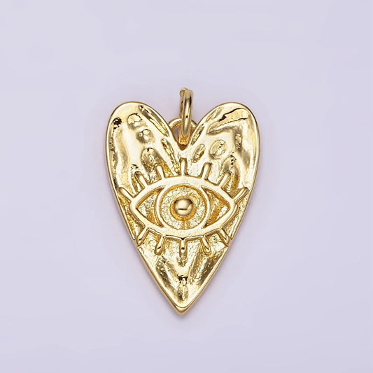 Evil Eye Hammered Heart Charm image 0