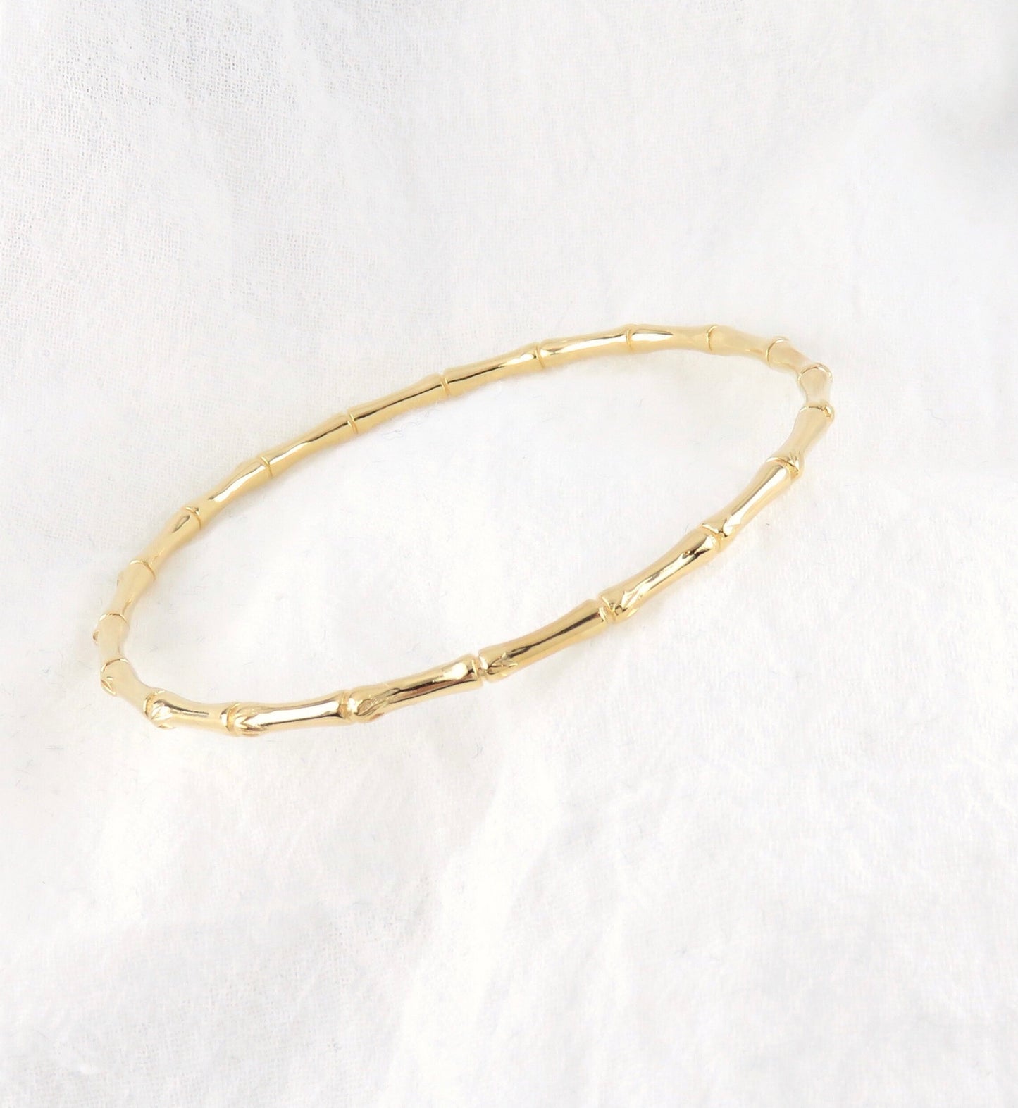 Gold Bamboo Design Bangle Bracelet image 0