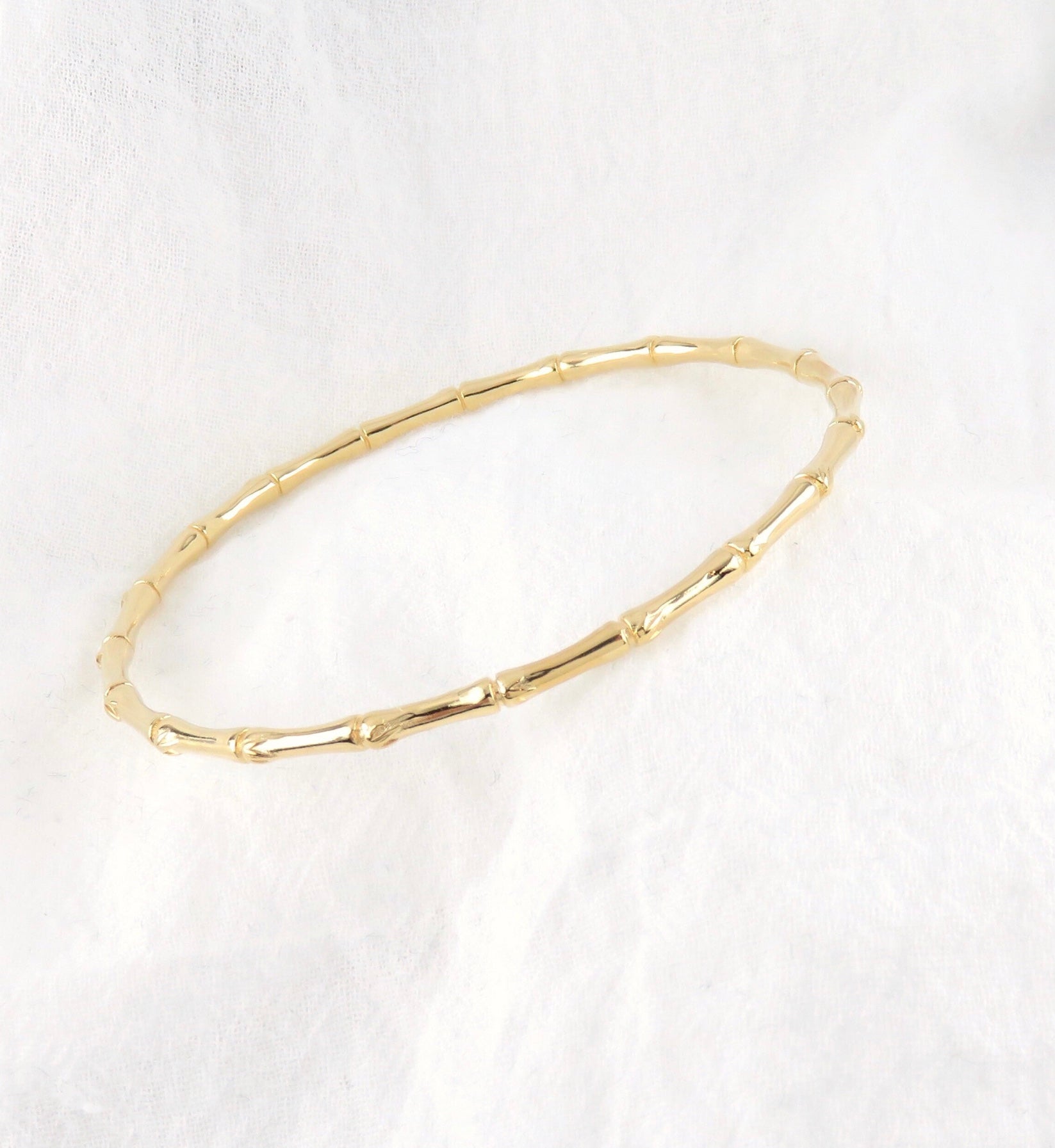 Gold Bamboo Design Bangle Bracelet image 0