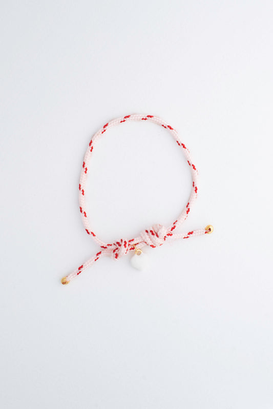 Preppy Pink and White Cord Charm Bracelet image 0