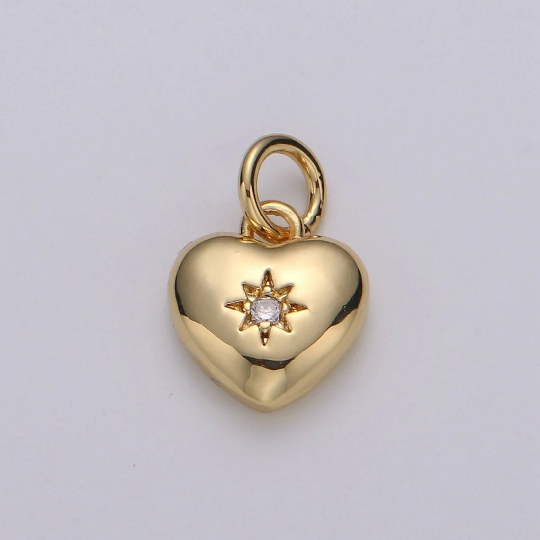 North Star Charm Heart Pendant in Gold micro image 0
