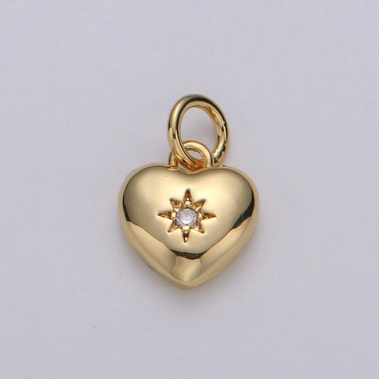 North Star Charm Heart Pendant in Gold micro image 0