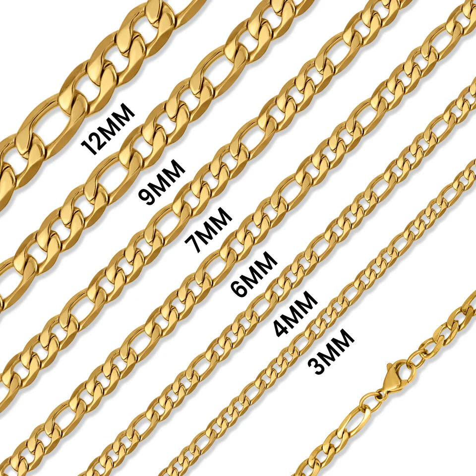 Stainless Steel Figaro Chain Necklace image 1
