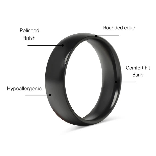 Mens Black Stainless Steel Blank Ring image 2