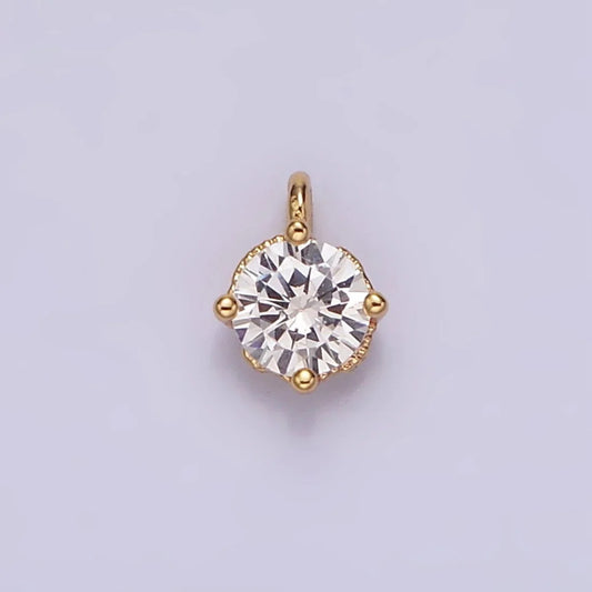 Clear Cubic Zirconia Minimalist Round Mini Charm image 0