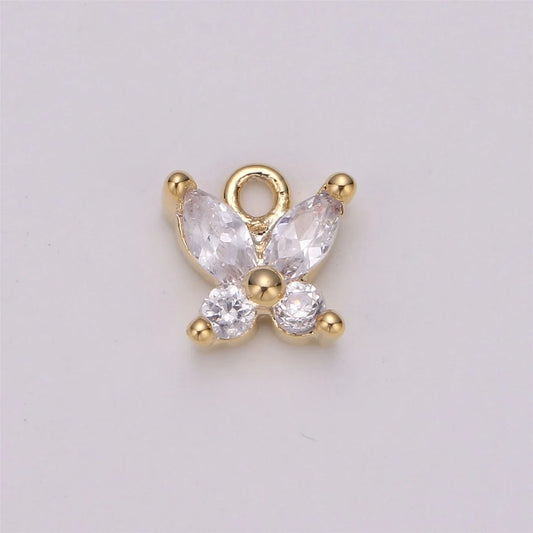 Tiny Crystal Butterfly Charms image 0