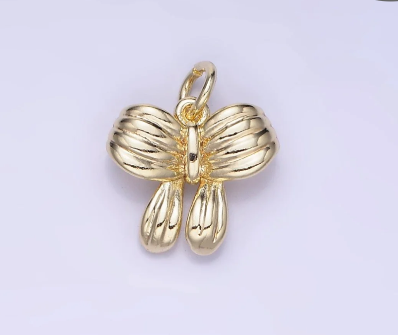 Ribbon Bow CZ Mini Charm image 0
