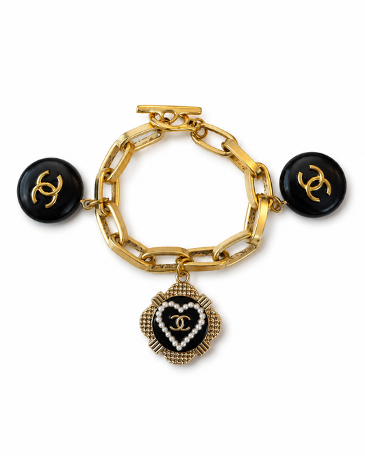 Black Chanel Charm Bracelet